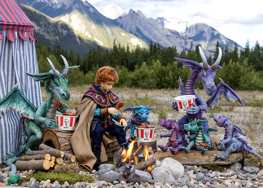 Sharing a Bucket of KFC with Friends